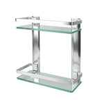 Tempered Glass Shelf with Aluminium Rail 2 Tier - Boxzy