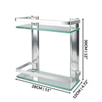 Tempered Glass Shelf with Aluminium Rail 2 Tier - Boxzy