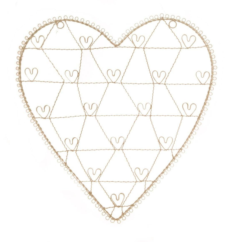 Vintage Wire Heart Photo Holder Large Cream - Boxzy