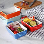 Mini Retro Rectangular Ceramic Oven Proof Baking Dishes - Set of 4 - Boxzy