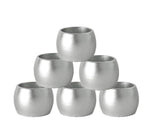 Metallic Melamine Napkin Rings - Pack of Six -Silver - Boxzy