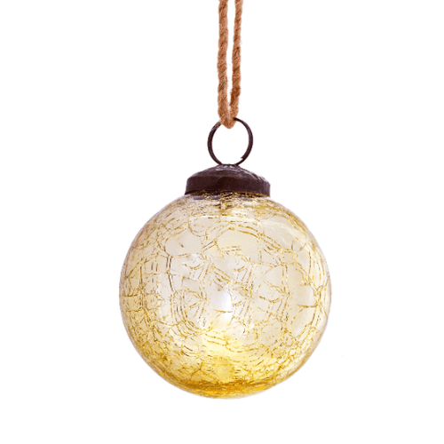 Gold Crackle Glass Bauble - Boxzy