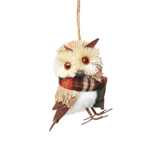 Woodland Owl Brush Animal Tree Decoration - Boxzy