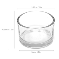 Dimension diagram of a round glass tealight holder