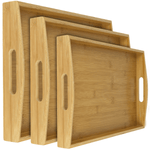 Set of 3 Bamboo Serving Trays - Boxzy