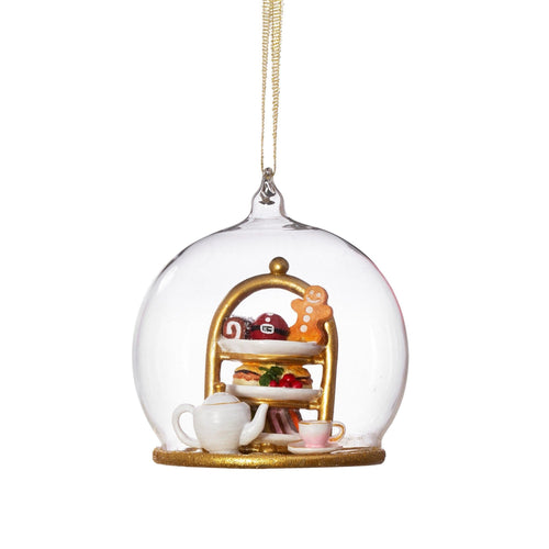 Christmas Tea Dome Glass Bauble - Boxzy