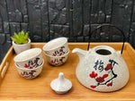Traditional Japanese Plum Blossom Speckled Teaset - Boxzy