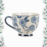 Delicate Blue and White Floral Design, High-Quality Porcelain Material