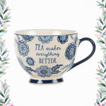 Dishwasher Safe Mug - Blue Willow Floral Pattern, Vintage Florals Collection