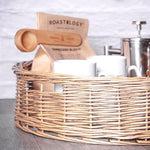 Round Wicker Serving Tray | Coffee Table Tray | Bread Basket with Handles - Boxzy