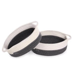 Grey & White Cotton Rope Storage Baskets - Set of 2 - Boxzy