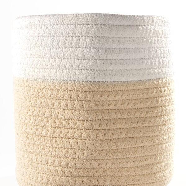 Close-up of the cream and white coiled rope texture