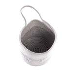 Hanging Cotton Rope Basket White with Black Thread - Boxzy