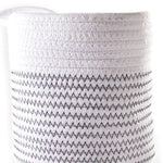 Hanging Cotton Rope Basket White with Black Thread - Boxzy
