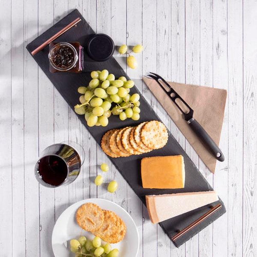 Slate Serving Platter with Handles | Rose Gold - Boxzy