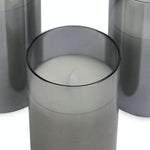 LED Candles - Set of 3 | Very Realistic - Battery Operated | Grey - Boxzy