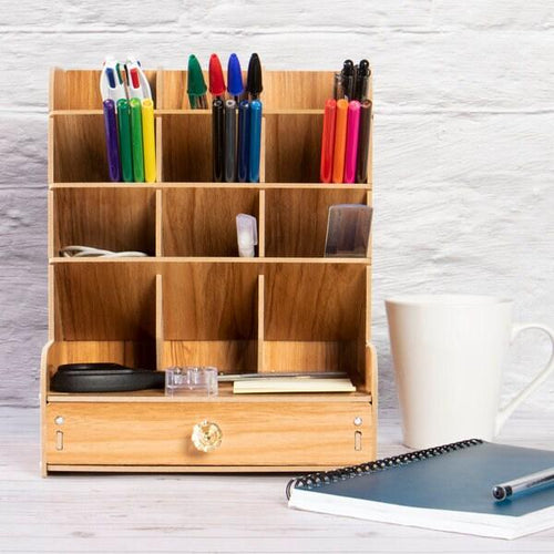 Wooden Desktop Pen Organiser - Boxzy