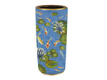 Traditional Japanese Koi and Waterlilies Umbrella Stand / Flower Vase Planter - Boxzy
