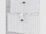 Resin Woven White Storage Baskets with Lid  | Set of 3 - Boxzy