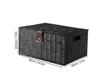 Resin Woven Storage Baskets with Lid  - Set of 3 Black - Boxzy
