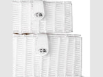 Resin Woven White Storage Baskets with Lid  | Set of 3 - Boxzy
