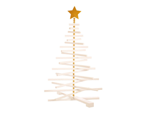 Large Wooden Christmas Tree White Wood 79CM - Boxzy