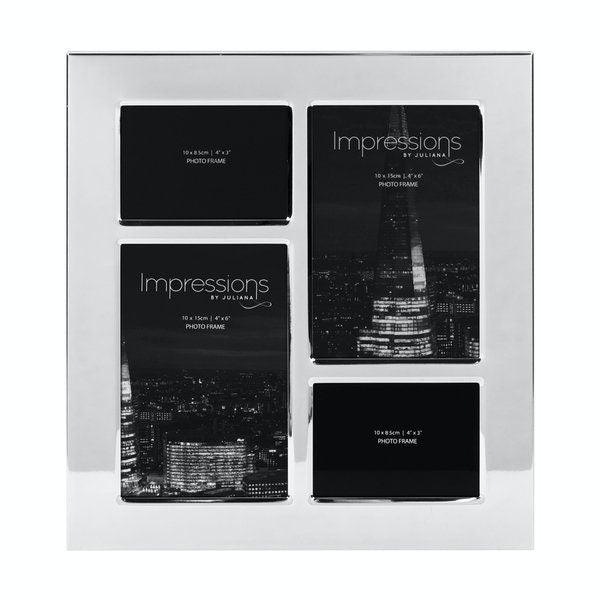 Impressions silver-coloured frame with four mixed-size rectangular photo openings