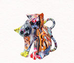 Unique and stylish graffiti-style kitten cat sculpture for home decor, Charming graffiti kitten cat ornament perfect for street art enthusiasts