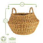 Foldable Typha Belly Basket - Natural 30cm - Boxzy