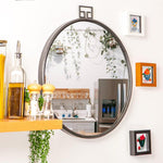 Large Industrial Iron Wall Mirror - Black | Rectangular 75cm | Circular 60cm - Boxzy