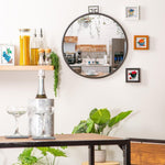 Large Industrial Iron Wall Mirror - Black | Circle 60cm | Rectangular 75cm - Boxzy