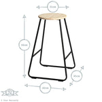 Wooden Bar Stool Black / Pine - Boxzy