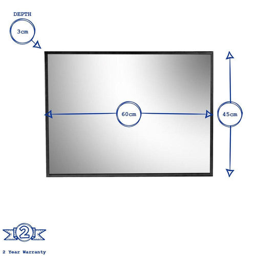 Large Rectangle Framed Wall Mirror Gold - 60cm x 45cm - Boxzy