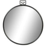 Large Industrial Iron Wall Mirror - Black | Rectangular 75cm | Circular 60cm - Boxzy